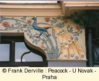 Art Nouveau peacock in Praha